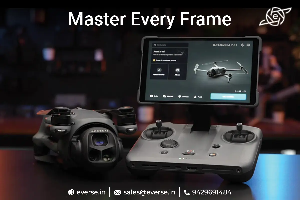 DJI Mavic 4 Pro Standard in flight demonstrating Infinity Gimbal and triple camera capabilities