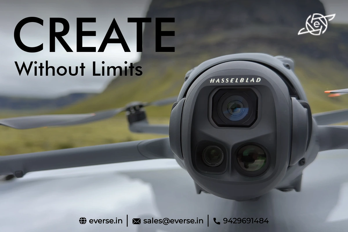 Close-up of DJI Mavic 4 Pro Creator Combo triple Hasselblad camera system